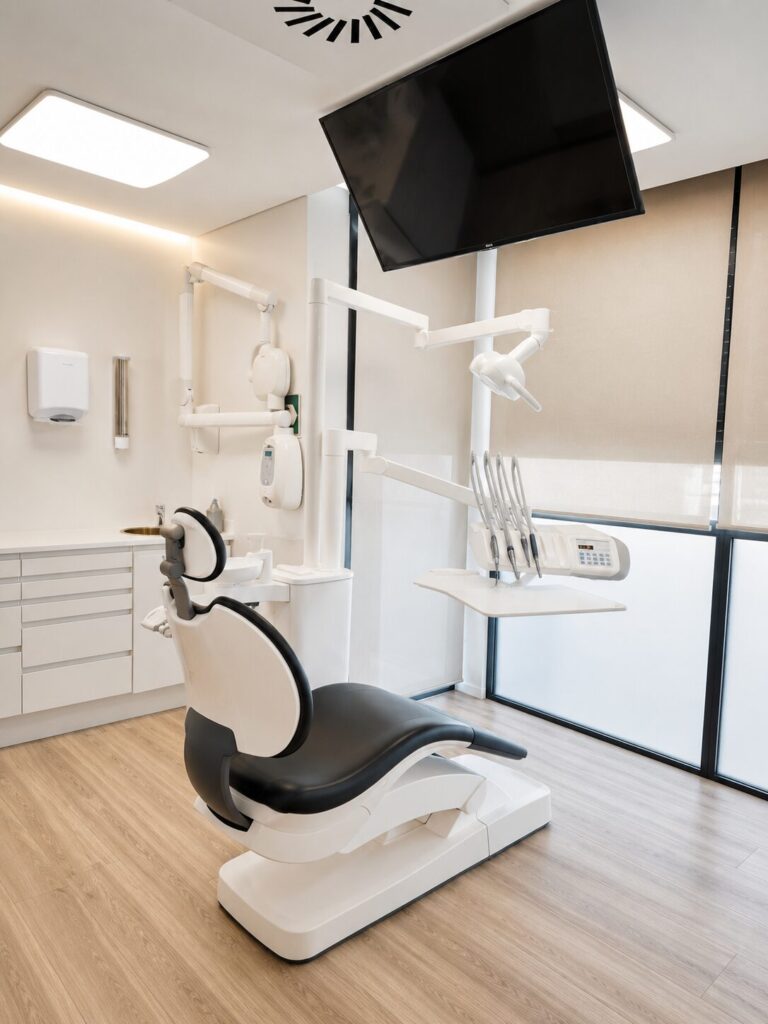 Sillón dental en una de las consultas de Miguel Pérez Odontología en Llíria